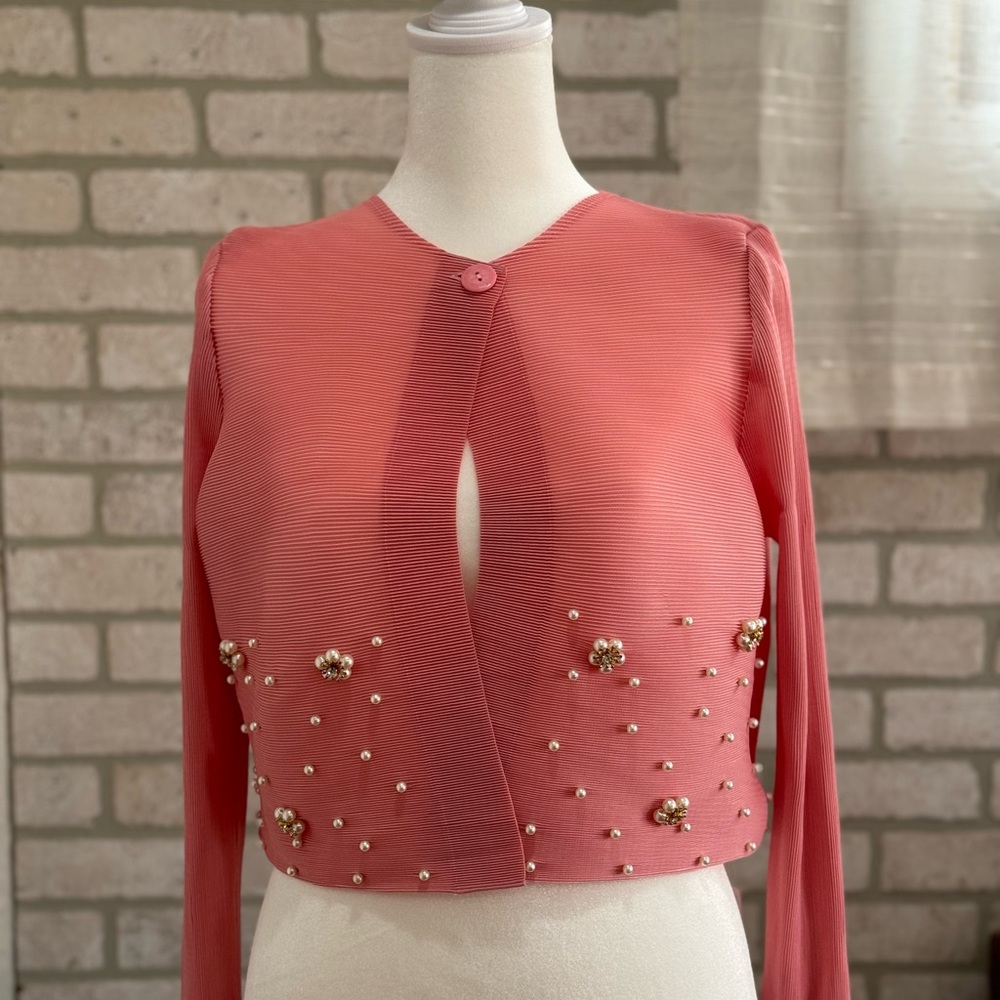 Elegant Pink Embellished Women's Top